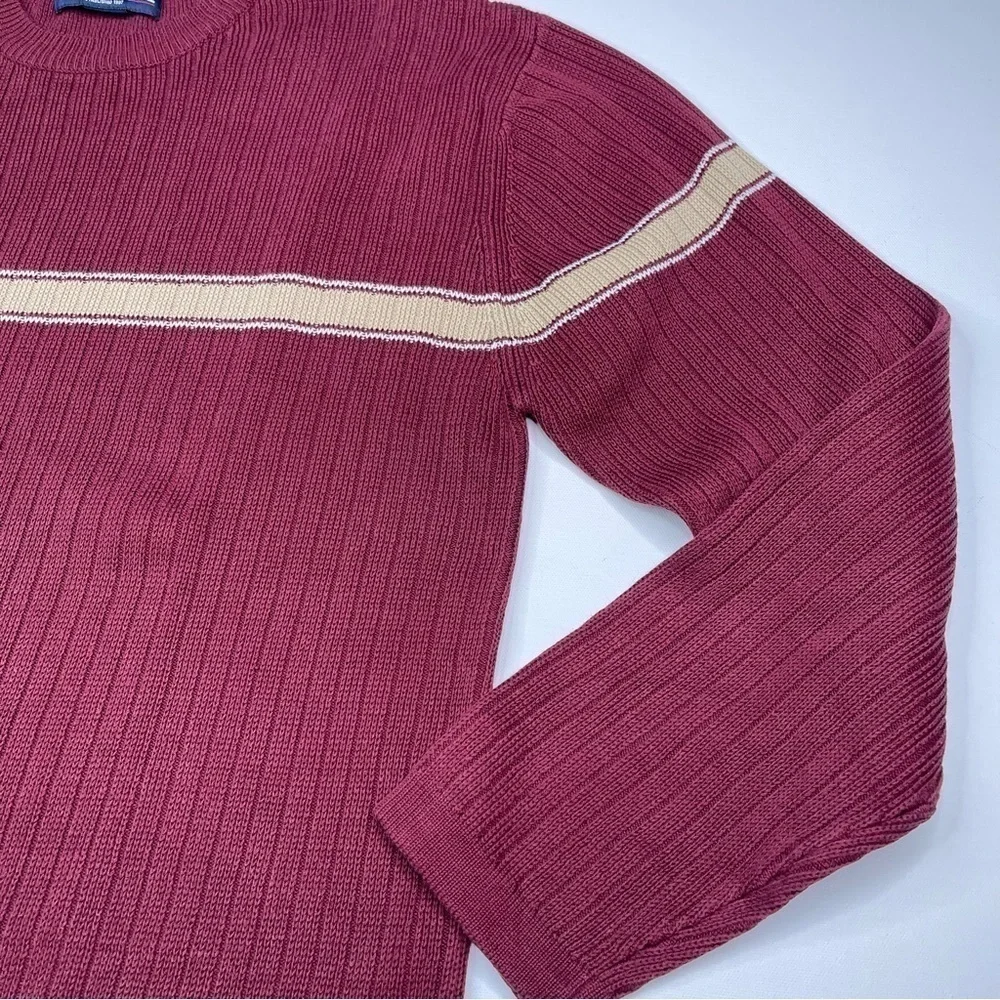 Aeropostale Vintage Sweater Crew Neck Maroon Cable Knit Gorp Outdoor Office